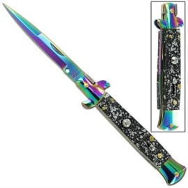 milano switchblade stiletto titanium splash knife a150pr