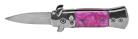 mini stiletto switchblade knife pink pearl ks50243
