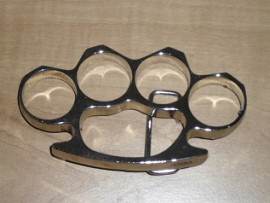 Brass Knuckle Belt Buckle Silver