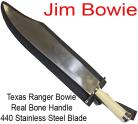 Texas Bowie Knife Bone Handle With Sheath