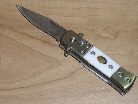 white mini duck switchblade knife