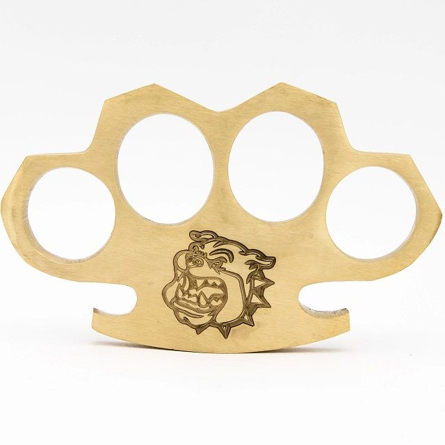 100% Pure Brass Knuckles Belt Buckle Paper Weight Bulldog