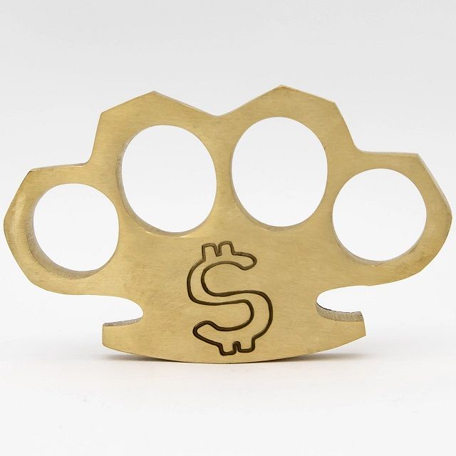 Money 100% Real Brass Knuckles Belt Buckle Paperweight