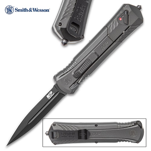 Smith Wesson Black Oxide A/O OTF Grey Pocket Knife Dagger